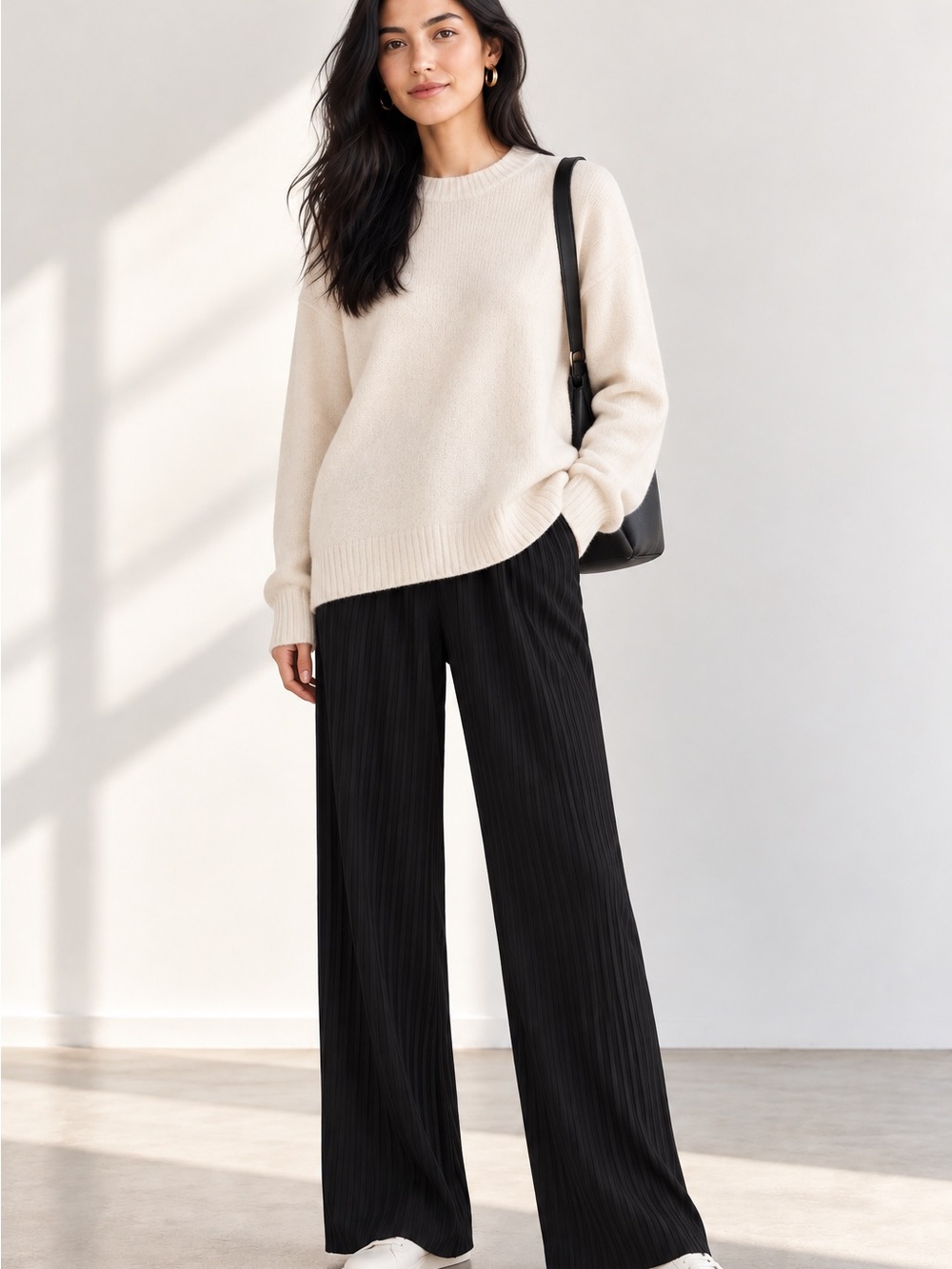 Frankie Shop Yoyo Plissé Black Wide Leg Pants XS/S